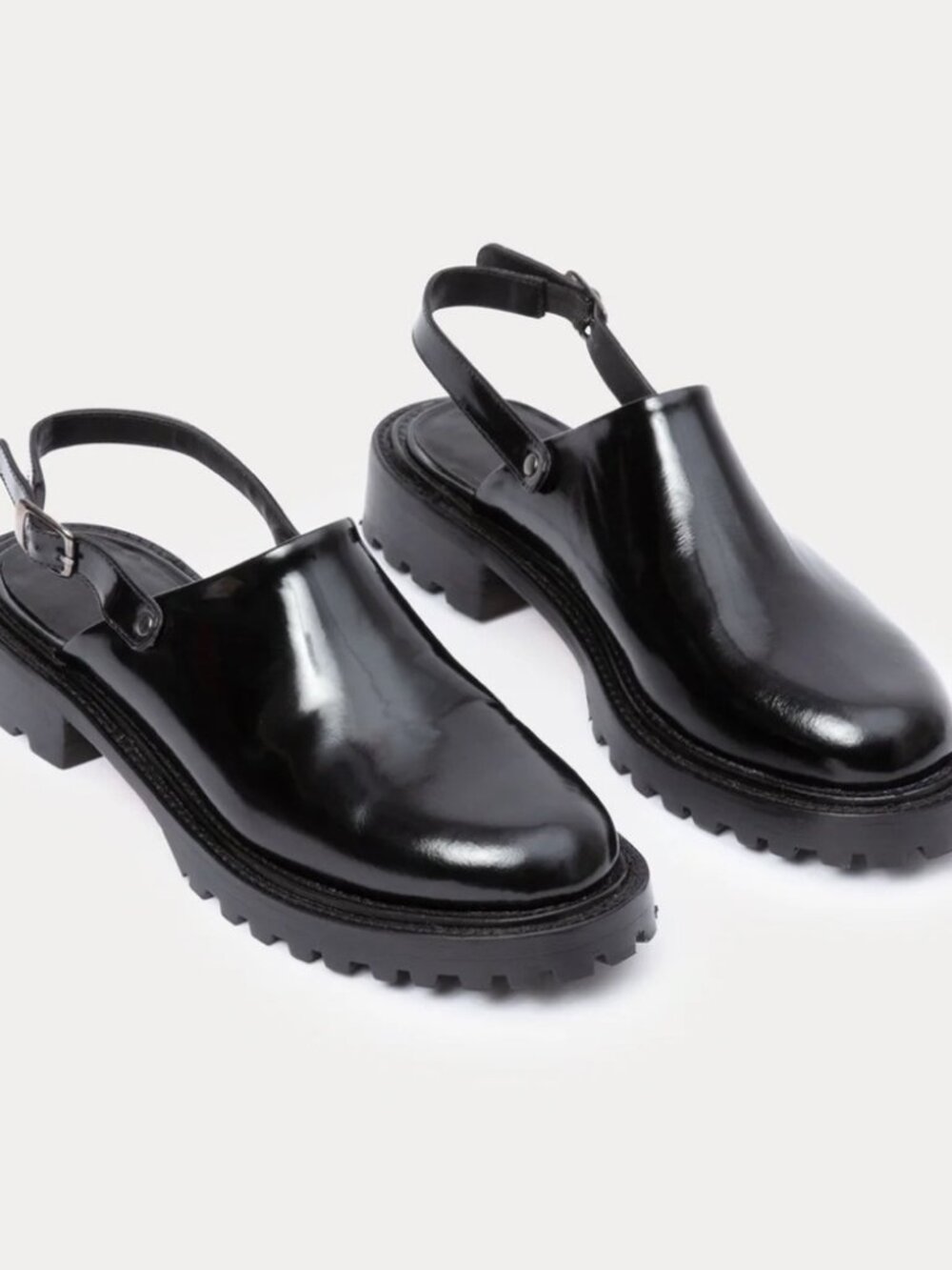 Rachel Comey Patent Black Gilly Clogs - Size 7